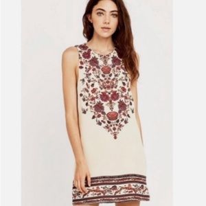 Ecote Cream and Burgundy Floral Dress